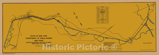 Historic Nautical Map - State Of New York Department Of Public Works Erie Canal, NY, 1923 NOAA Chart - Vintage Wall Art, v10