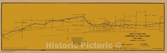 Historic Nautical Map - Map Of Erie Canal From Hindsburg To Fish Creek Sheet 24, NY, 1923 NOAA Chart - Vintage Wall Art