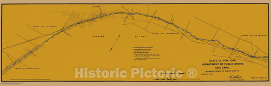 Historic Nautical Map - Map Of Erie Canal From Reynales Basin To Guard Gate 18 Sheet 26, NY, 1923 NOAA Chart - Vintage Wall Art
