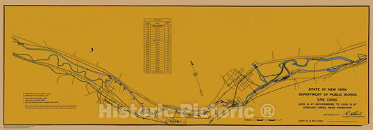 Historic Nautical Map - State Of New York Department Of Public Works Erie Canal, NY, 1923 NOAA Chart - Vintage Wall Art, v2