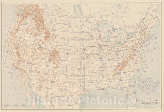 Historic Nautical Map - General Map Of The United States, CA, ME, WA, FL, 1940 NOAA Base Historic Nautical Map - Vintage Wall Art