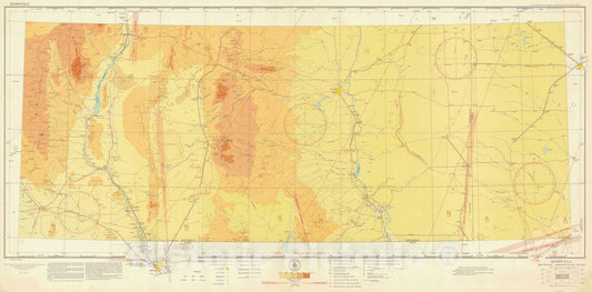 Historic Nautical Map - Roswell Sectional Aeronautical Chart, TX, NM, 1935 AeroNOAA Chart - Vintage Wall Art