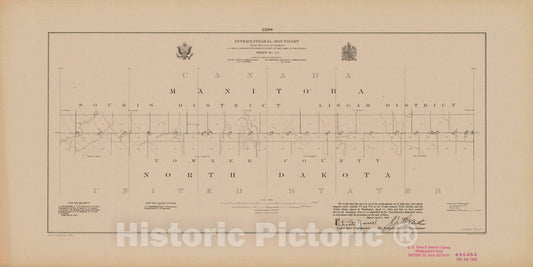 Historic Nautical Map - International Boundary, From The Gulf Of Georgia To The Northwestern Point Of The Lake To The Woods, Sheet No. 49, ND, 1922 NOAA Topographic - Vintage Poster Wall Art Reprint - 0
