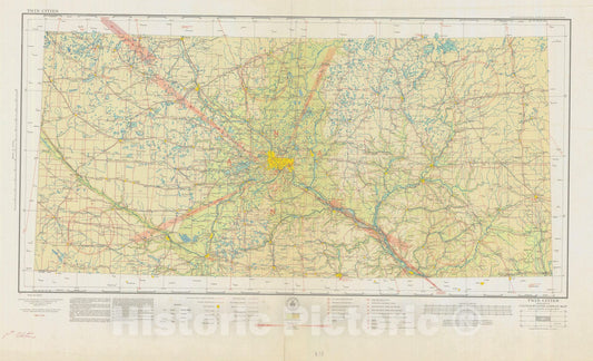 Historic Nautical Map - Twin Cities United Airway Map, MN, WI, 1934 AeroNOAA Chart - Vintage Wall Art