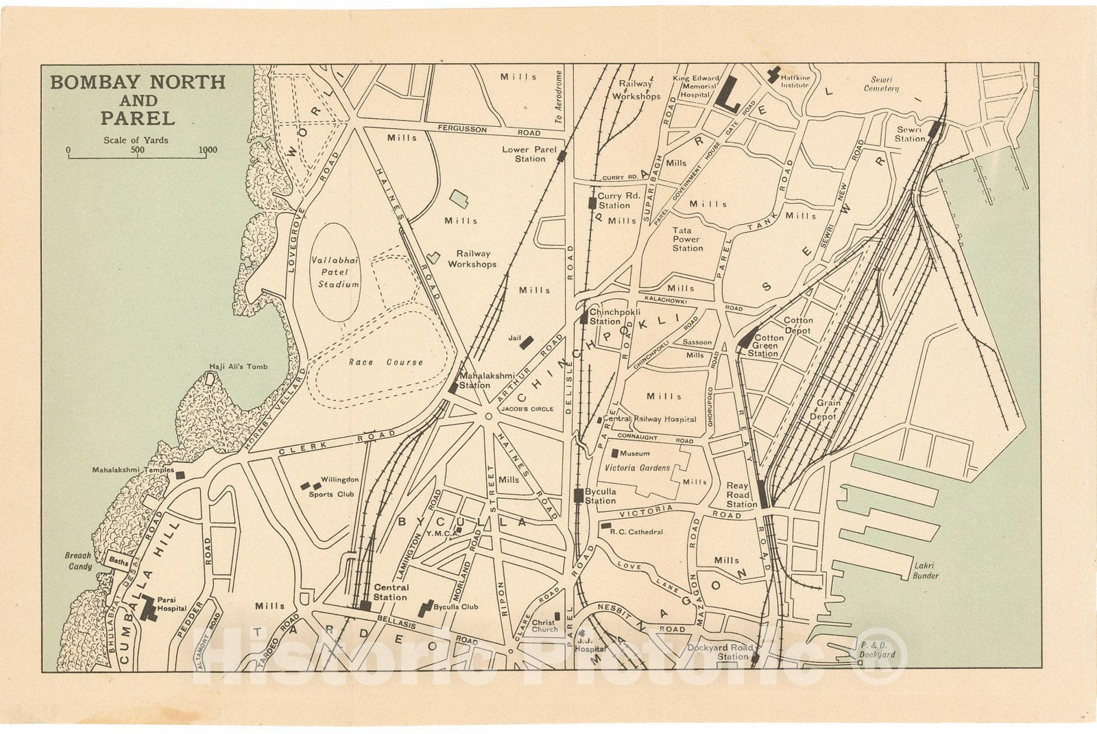Historic Map : Bombay & Mumbai 1925 , Vintage Wall Art