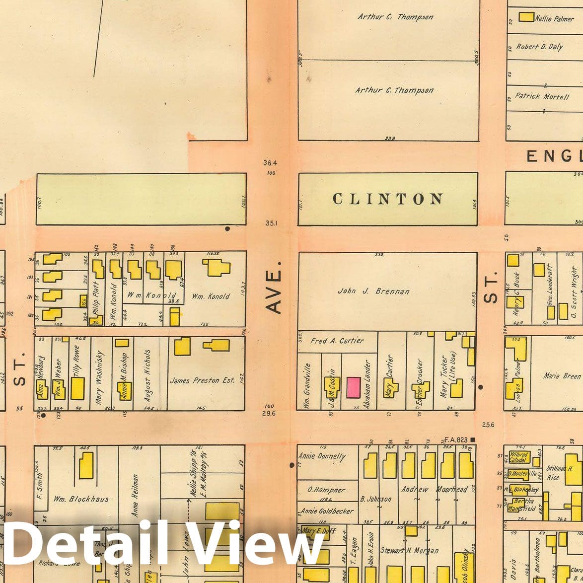 Historic Map : Atlas of New Haven Connecticut, New Haven 1911 Plate 024 , Vintage Wall Art