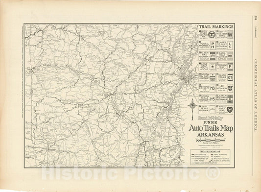 Historic Map : Arkansas 1925 , v2, Vintage Wall Art