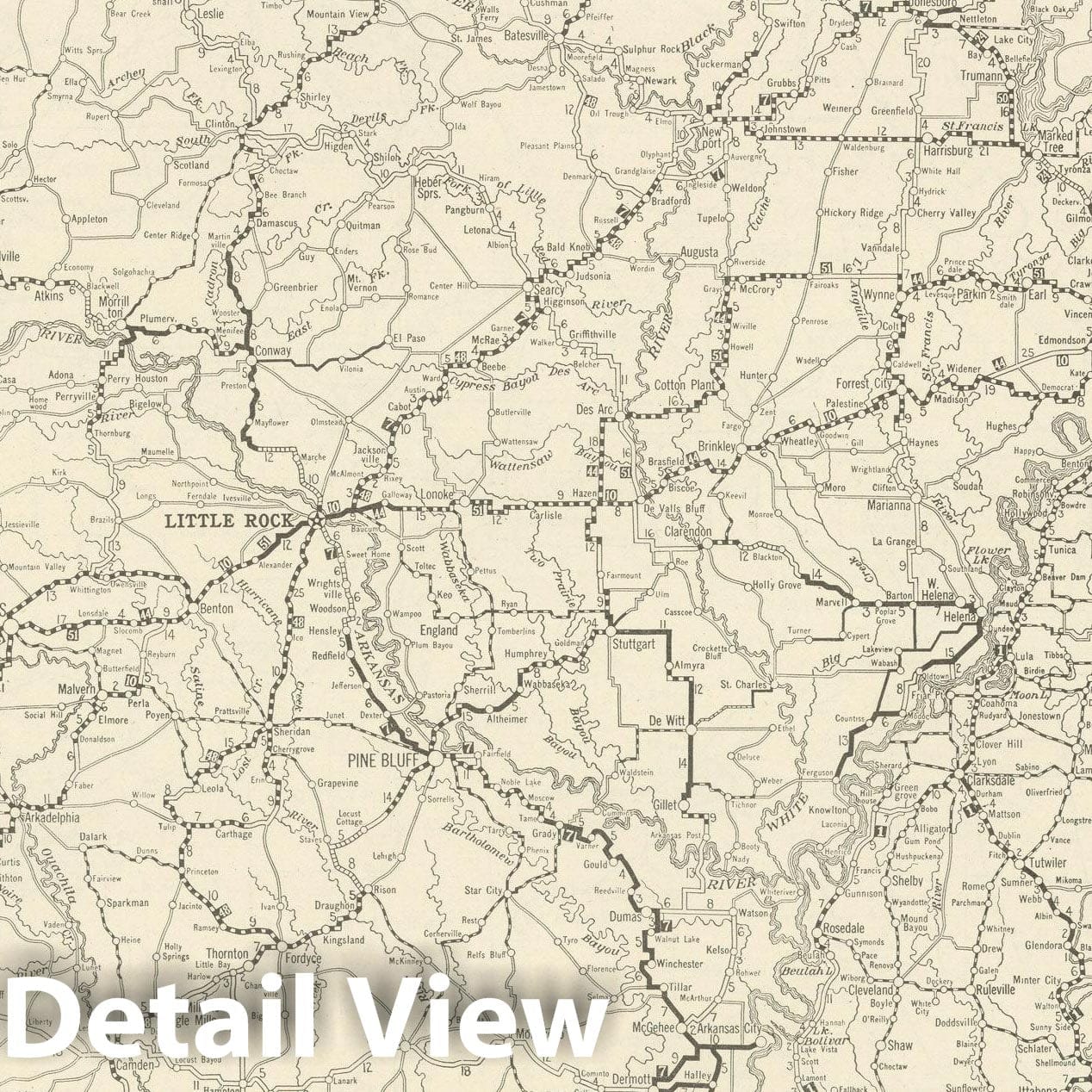 Historic Map : Arkansas 1925 , v2, Vintage Wall Art