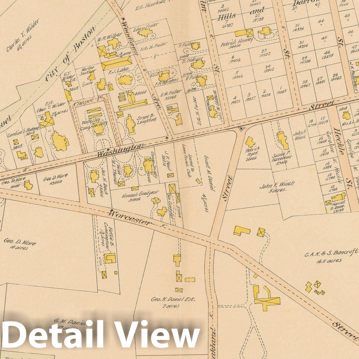 Historic Map : Atlas of Wellesley, Wellesley 1897 Plate 002 , Vintage Wall Art