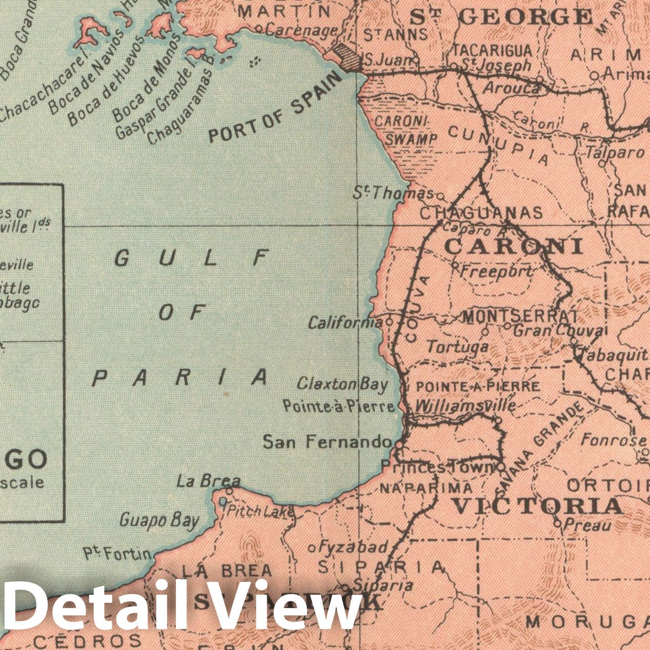 Historic Map : Pocket Guide to the West Indies, Trinidad & Tobago 1939 , Vintage Wall Art