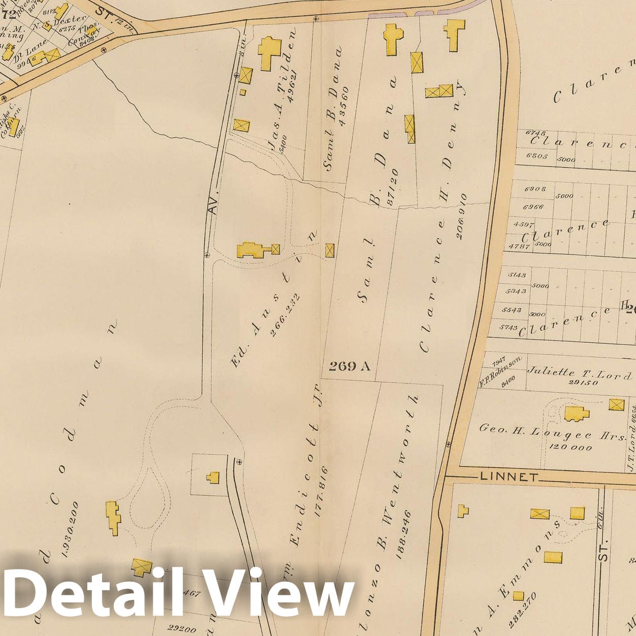 Historic Map : Atlas City of Boston, West Roxbury 1890 Plate 022 , Vintage Wall Art
