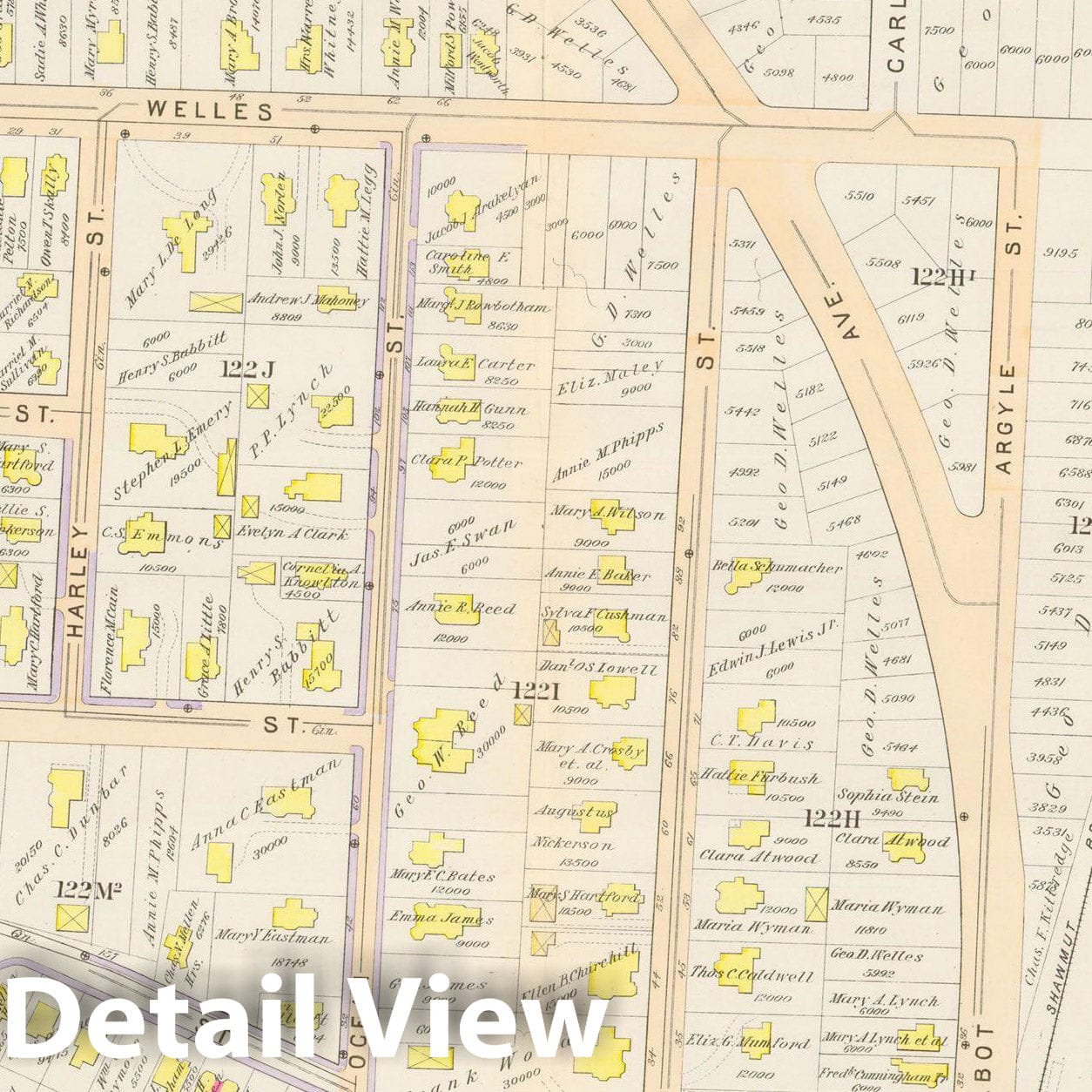 Historic Map : Atlas City of Boston, Vol. 5, Dorchester, Dorchester 1894 Plate 027 , Vintage Wall Art