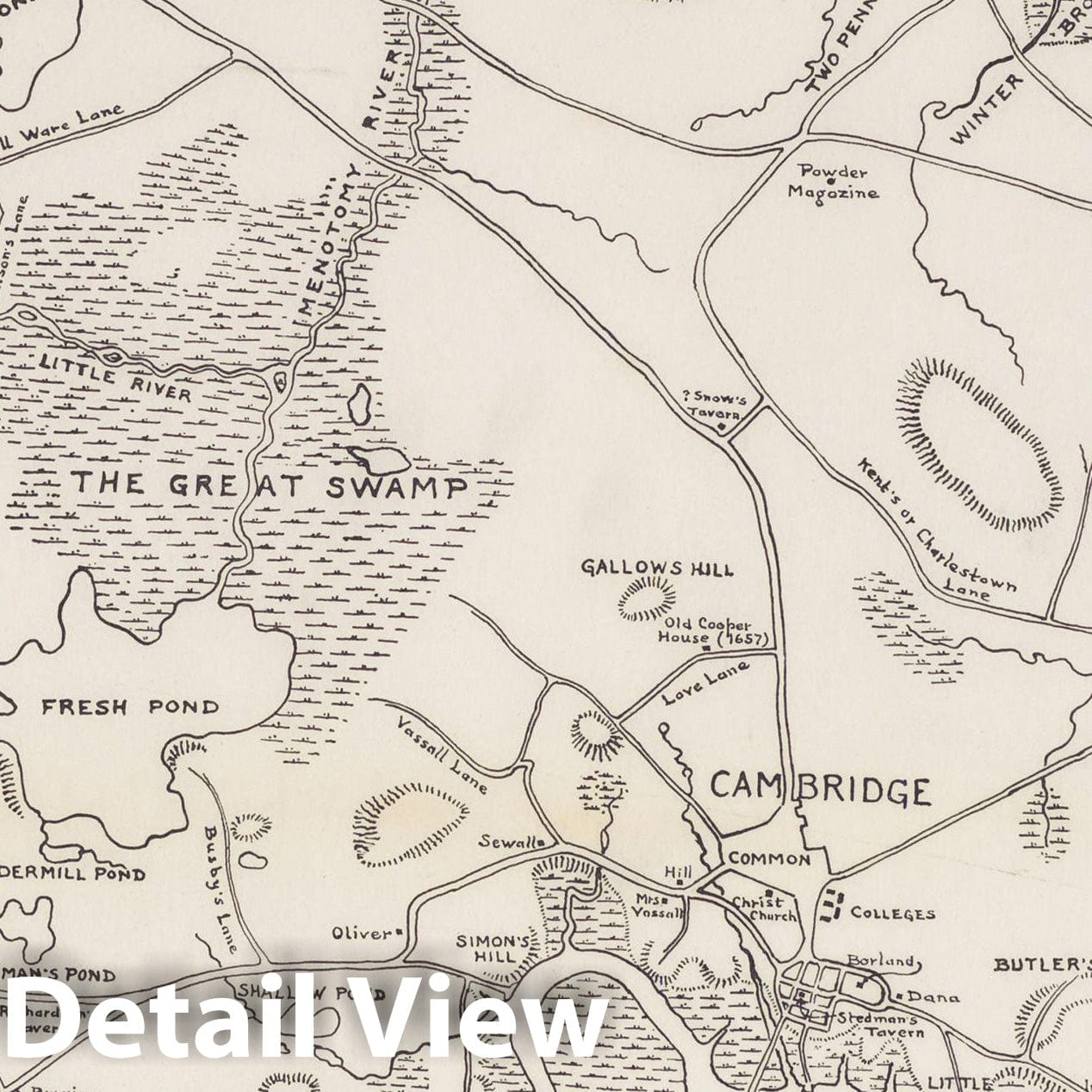 Historic Map : Cambridge 1777 , Vintage Wall Art