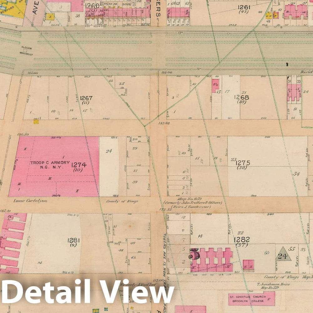 Historic Map : Brooklyn 1904 Plate 025 , Atlas Borough of Brooklyn , Vintage Wall Art