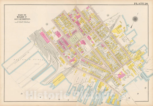 Historic Map : Atlas City of Boston: Charlestown and East Boston, East Boston 1912 Plate 020 , Vintage Wall Art