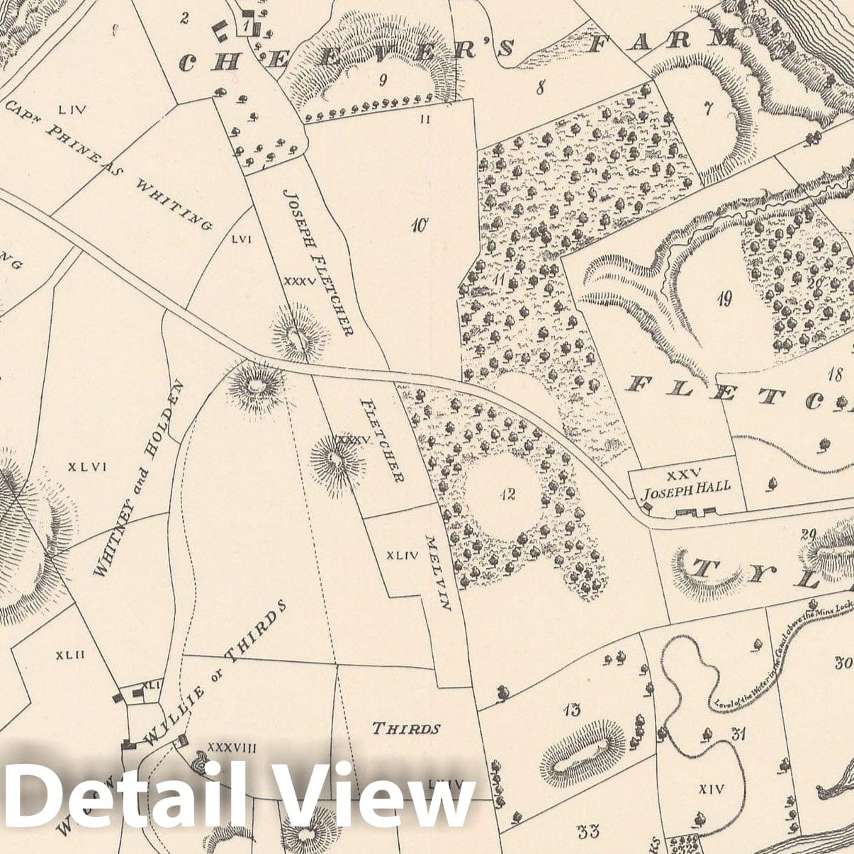 Historic Map : Chelmsford & Lowell 1871 , Vintage Wall Art