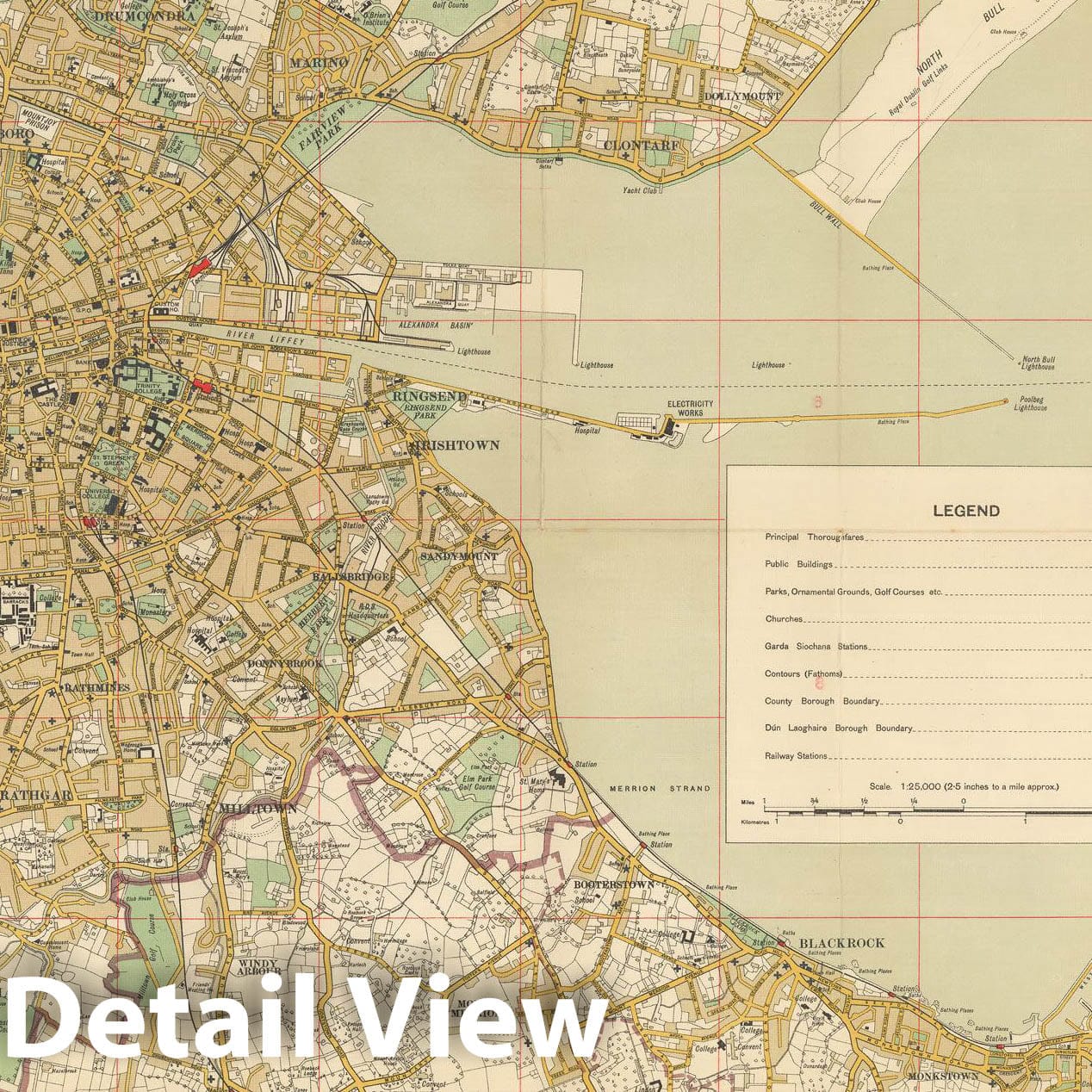 Historic Map : Europe, Dublin 1948 , Vintage Wall Art