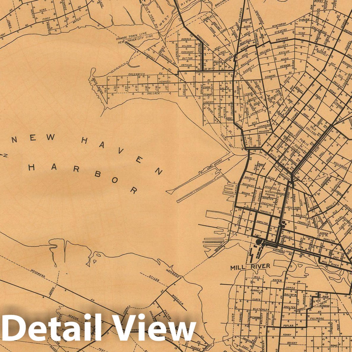 Historic Map : Atlas of New Haven Connecticut, New Haven 1911 Gas and Light , Vintage Wall Art