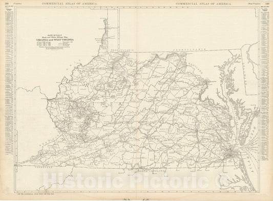 Historic Map : Virginia & West Virginia 1925 , Vintage Wall Art
