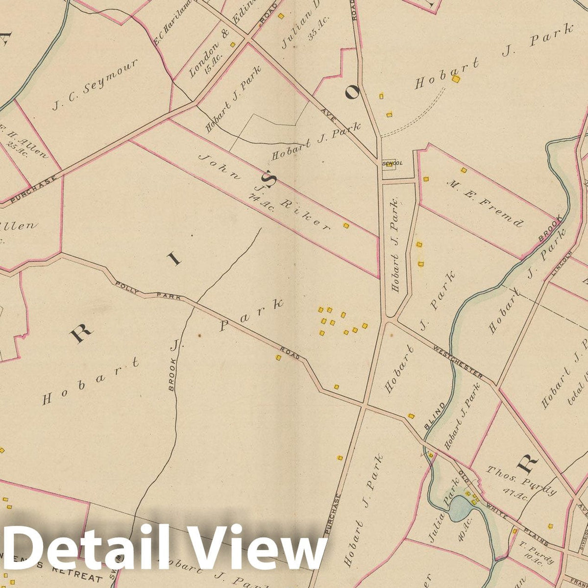 Historic Map : Atlas of Westchester County, NY, Vol. 1, Harrison & Rye 1910 Plate 037 , Vintage Wall Art