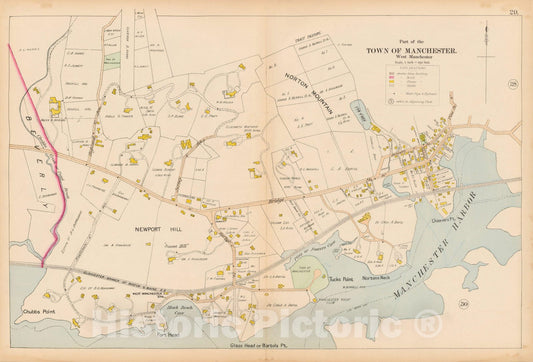 Historic Map : Atlas of Cape Ann, Gloucester, Rockport and Manchester, Manchester & Manchester By The Sea 1899 Page 29 , Vintage Wall Art