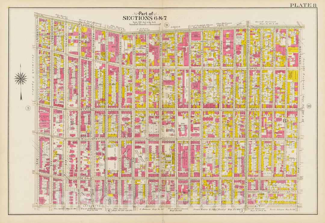 Historic Map : Vol. 1, Brooklyn 1908 Plate 008 , Atlas Borough of Brooklyn , Vintage Wall Art