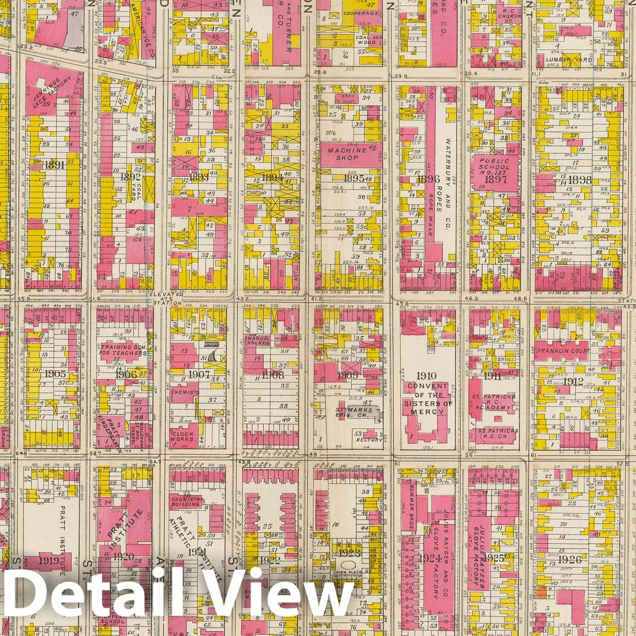 Historic Map : Vol. 1, Brooklyn 1908 Plate 008 , Atlas Borough of Brooklyn , Vintage Wall Art