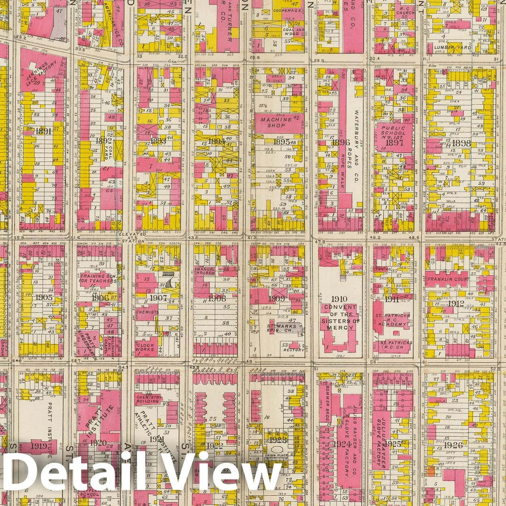 Historic Map : Vol. 1, Brooklyn 1908 Plate 008 , Atlas Borough of Brooklyn , Vintage Wall Art
