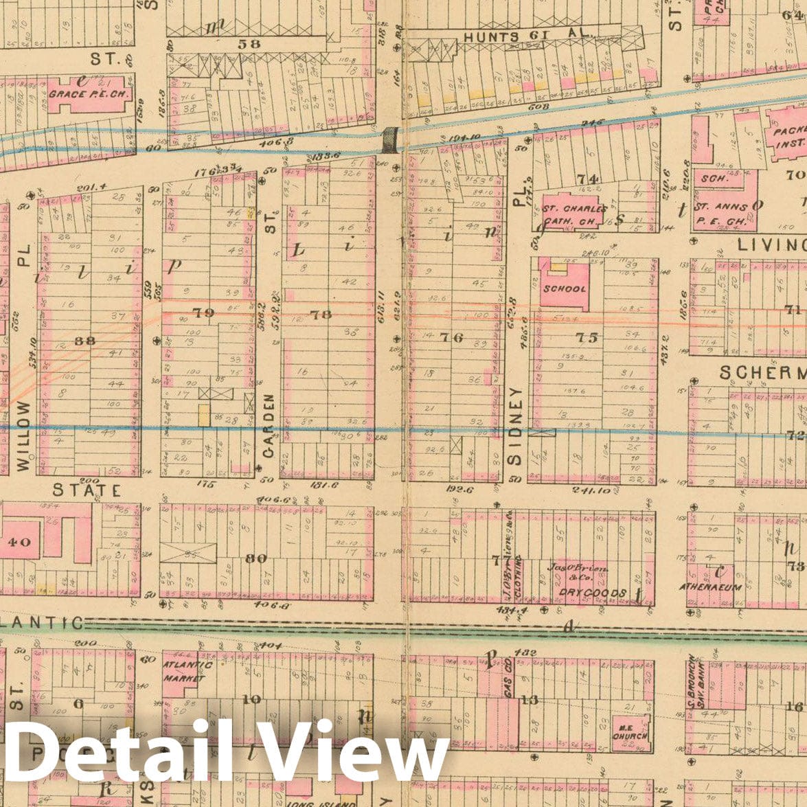 Historic Map : Atlas Entire City of Brooklyn Complete in One Volume, Brooklyn 1880 Plate 003 , Vintage Wall Art