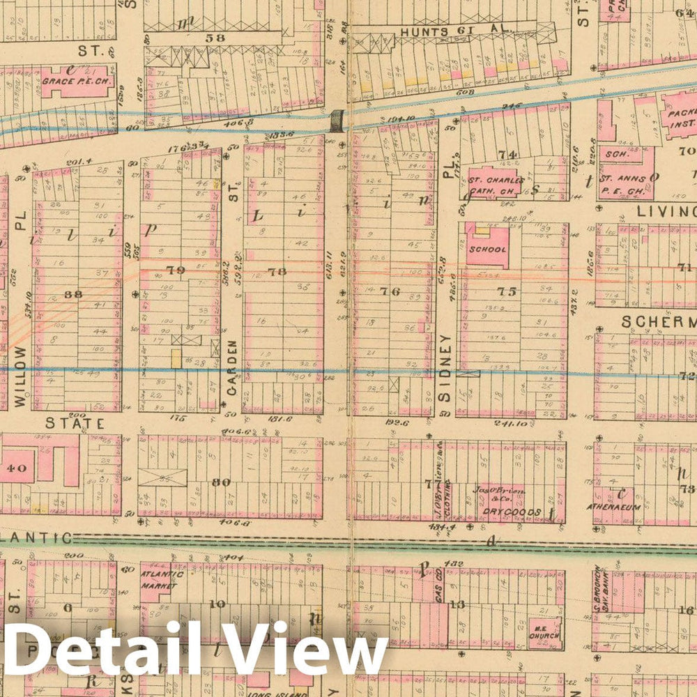 Historic Map : Atlas Entire City of Brooklyn Complete in One Volume, Brooklyn 1880 Plate 003 , Vintage Wall Art