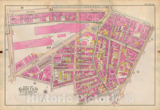 Historic Map : Atlas of Boston Proper, 1898 Plate 015 , Vintage Wall Art