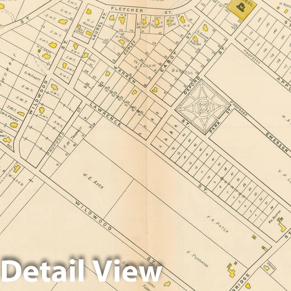 Historic Map : Atlas of Middlesex County, Massachusetts, Winchester 1889 , v3, Vintage Wall Art