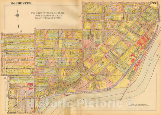 Historic Map : Plat Book of the City of Rochester New York and Vicinity, 1918 Plate 035 , Vintage Wall Art