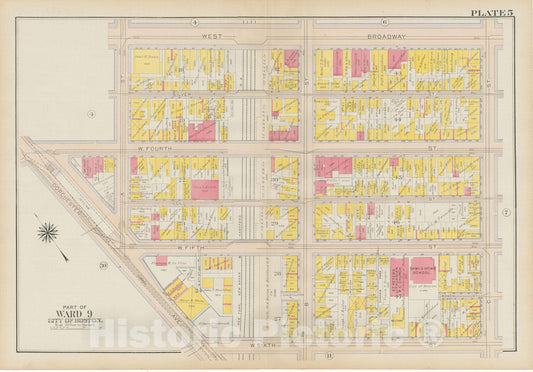 Historic Map : Atlas City of Boston: South Boston 1919 Plate 005 , Vintage Wall Art