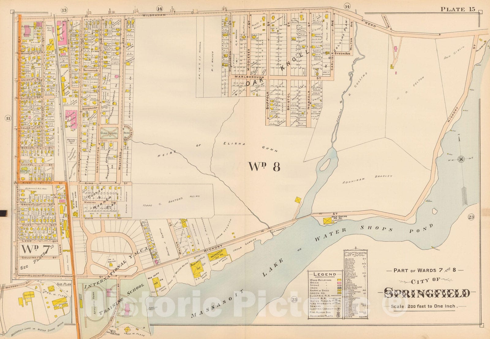 Historic Map : Atlas City of Springfield, Springfield 1899 Plate 015 , Vintage Wall Art