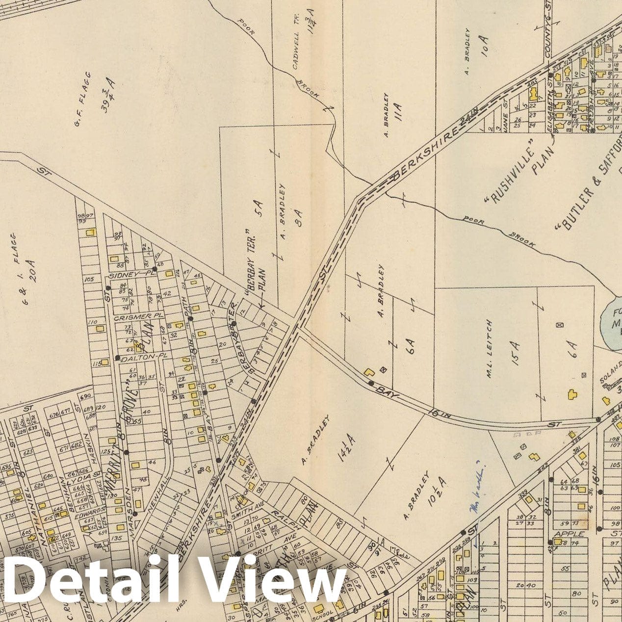 Historic Map : Atlas City of Springfield and the Town of Longmeadow 1920 Plate 016 , Vintage Wall Art