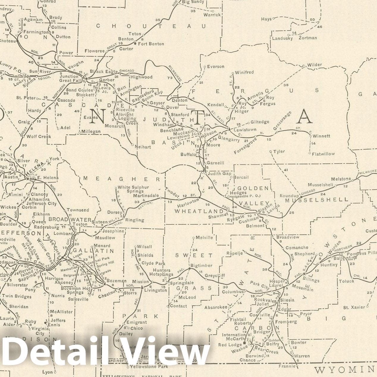 Historic Map : Montana 1925 , v2, Vintage Wall Art