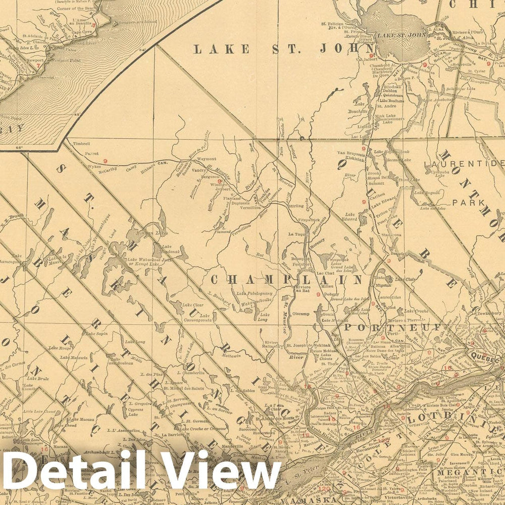 Historic Map : Commercial Atlas of America, 56th Edition, Quebec 1925 , v2, Vintage Wall Art