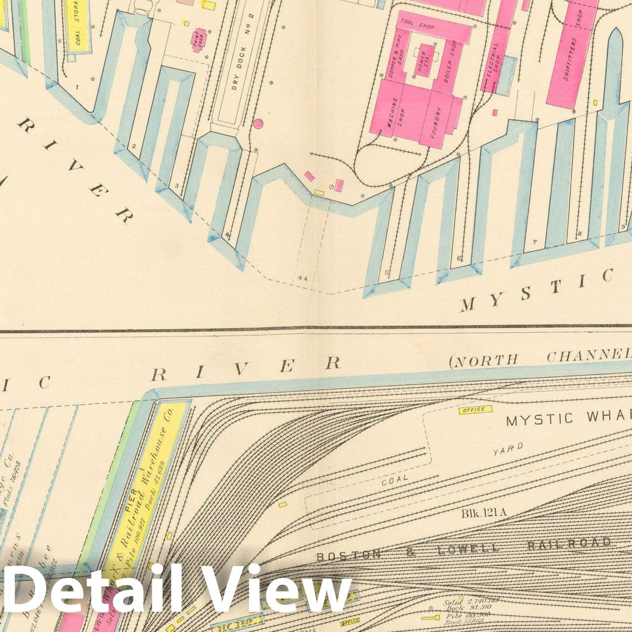 Historic Map : Atlas City of Boston: Charlestown and East Boston, Charlestown 1912 Plate 019 , Vintage Wall Art