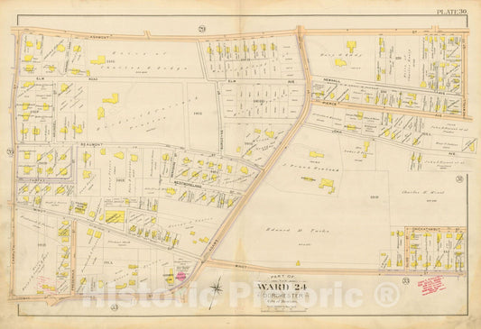 Historic Map : Atlas City of Boston, Vol. 5, Dorchester, Dorchester 1898 Plate 030 , Vintage Wall Art