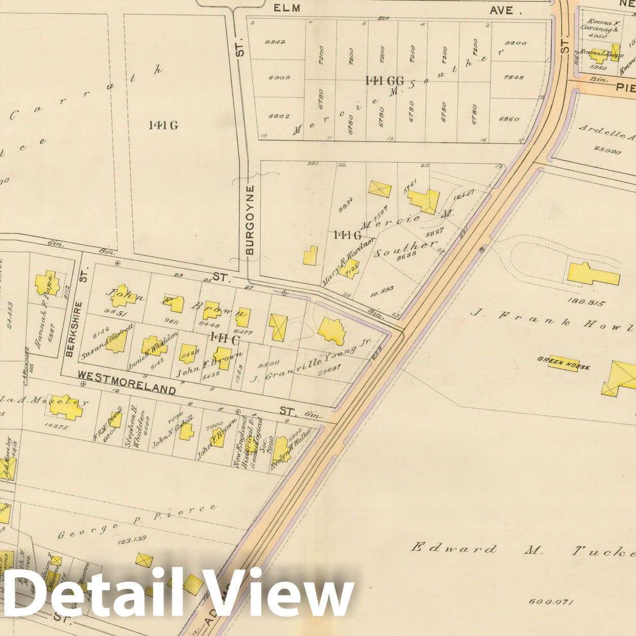 Historic Map : Atlas City of Boston, Vol. 5, Dorchester, Dorchester 1898 Plate 030 , Vintage Wall Art
