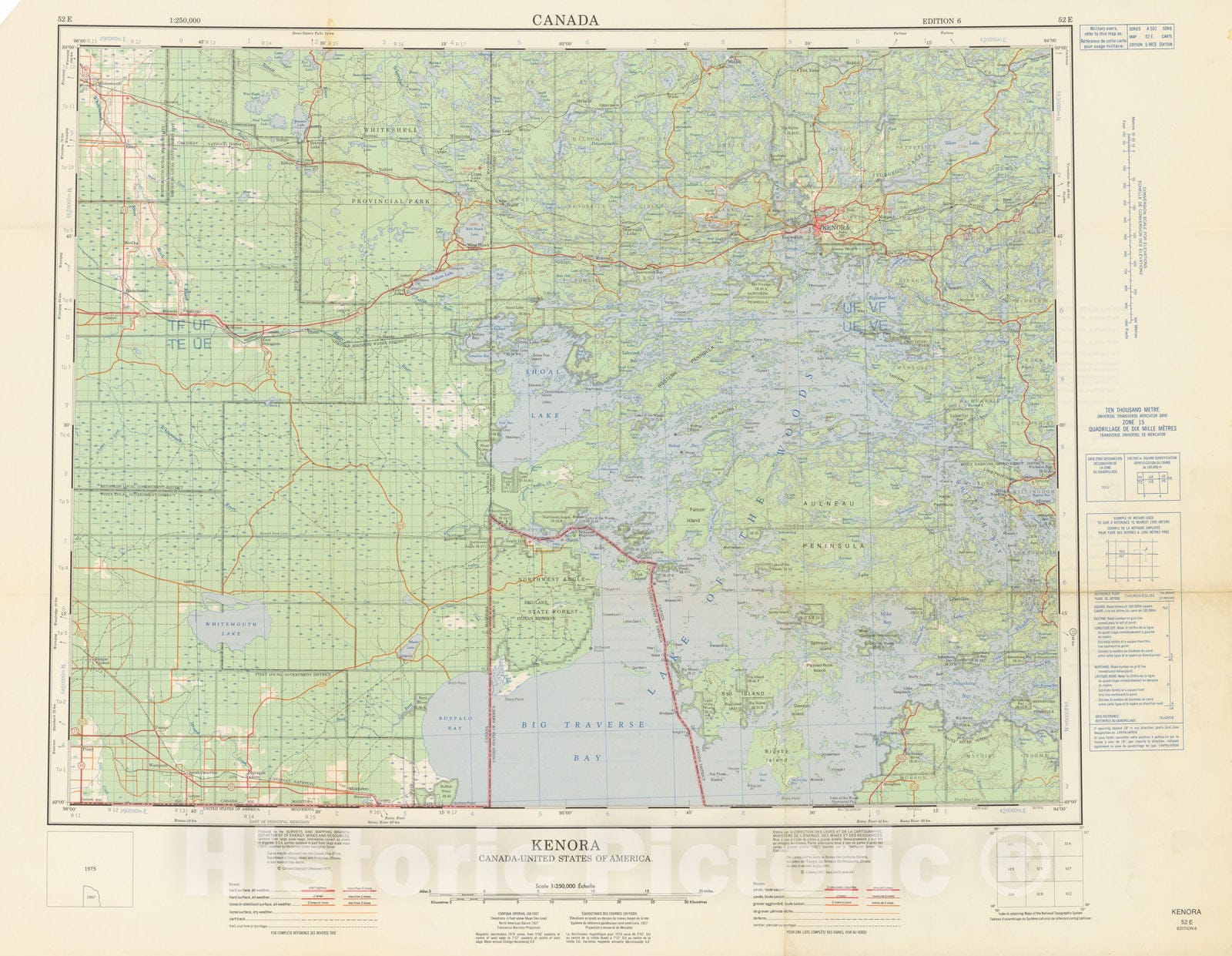 Historic Map : Kenora 1977 Topographic Map , Vintage Wall Art