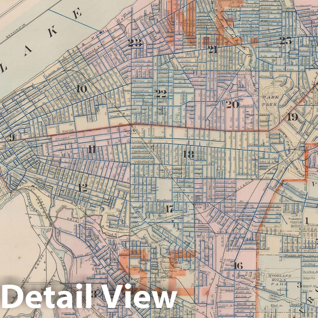 Historic Map : Plat Book of The City of Cleveland, Vol. One, Cleveland 1912 Plate 048 , Vintage Wall Art