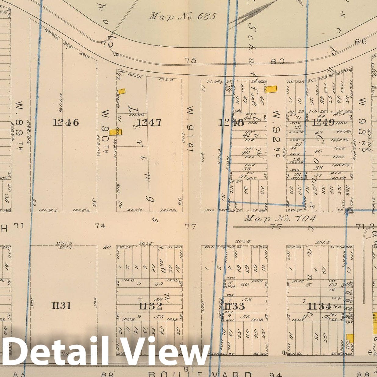 Historic Map : Atlas City of New York, Vol 2 ... 12th Ward, 2nd Ed., Manhattan 1884 Plate 012 , Vintage Wall Art