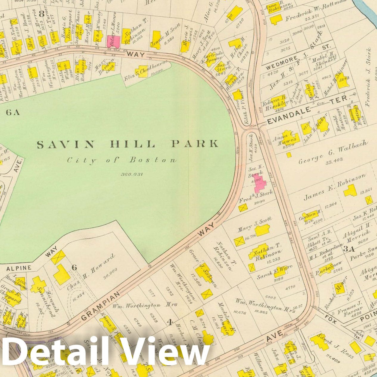 Historic Map : Atlas City of Boston, Dorchester, Dorchester 1910 Plate 009 , Vintage Wall Art