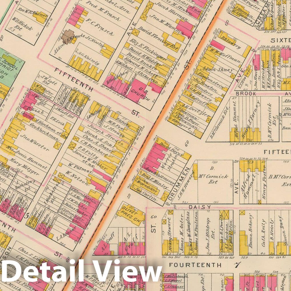 Historic Map : Atlas City of Harrisburg, Harrisburg 1901 Plate F , Vintage Wall Art
