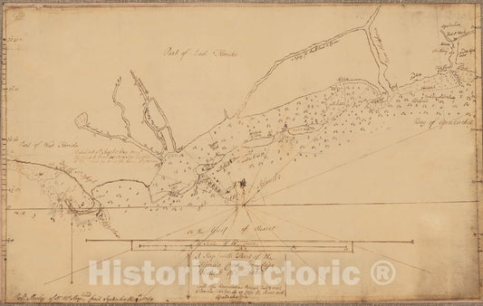 Historic Map : 18th Century Coastal Charts, Florida Coast 1769 Topographic Map , Vintage Wall Art