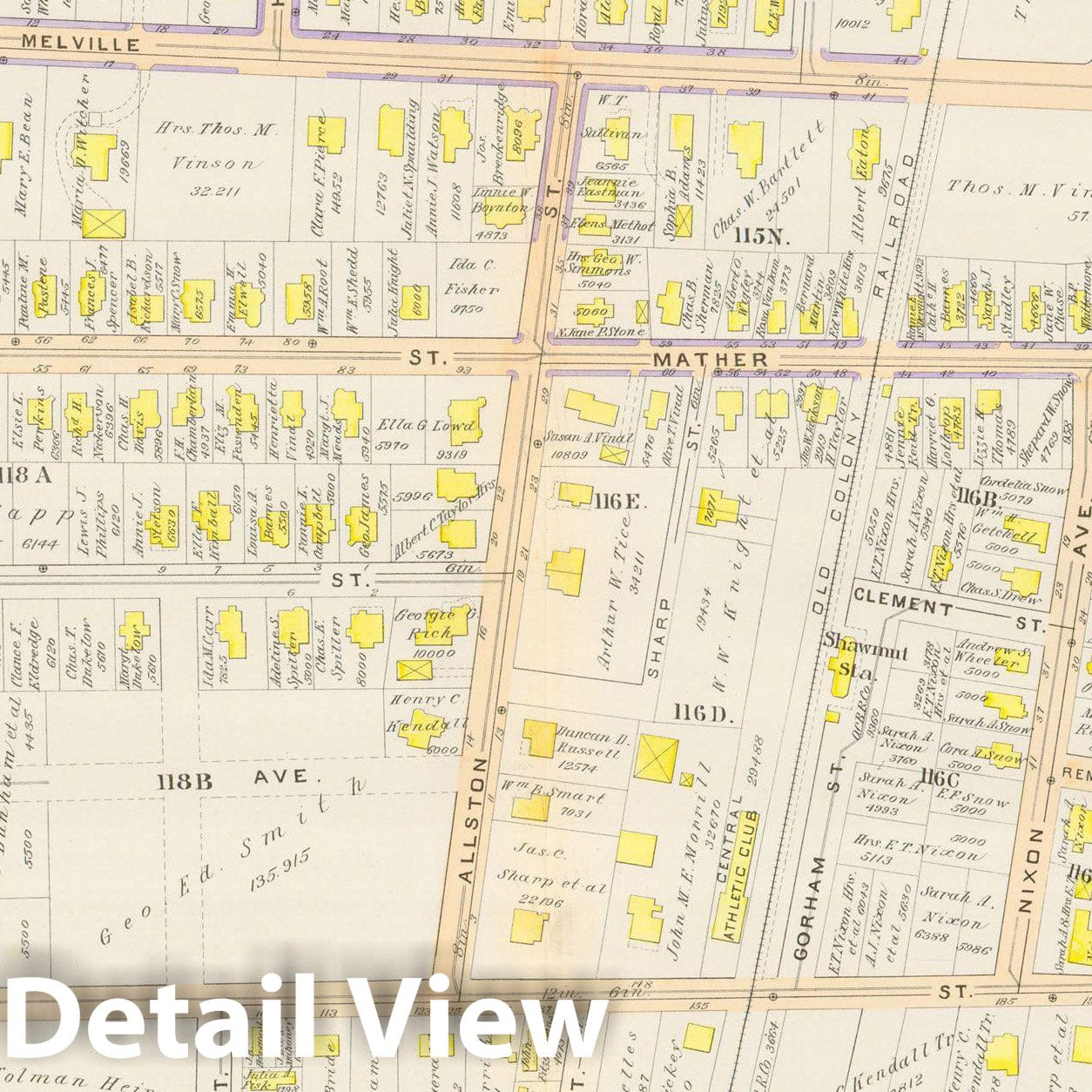 Historic Map : Atlas City of Boston, Vol. 5, Dorchester, Dorchester 1894 Plate 022 , Vintage Wall Art