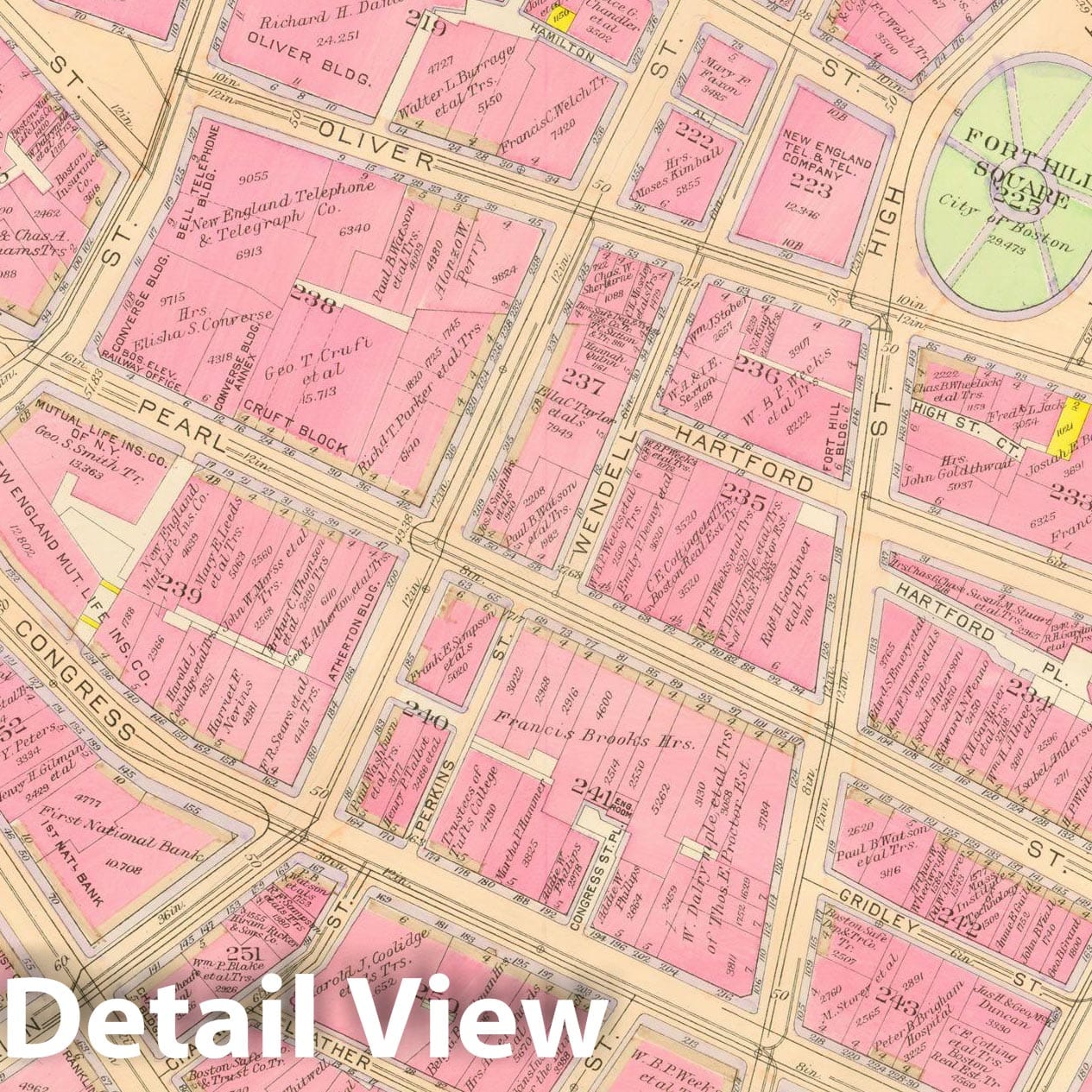 Historic Map : Atlas City of Boston, Boston Proper and Back Bay, Boston 1917 Plate 010 , Vintage Wall Art