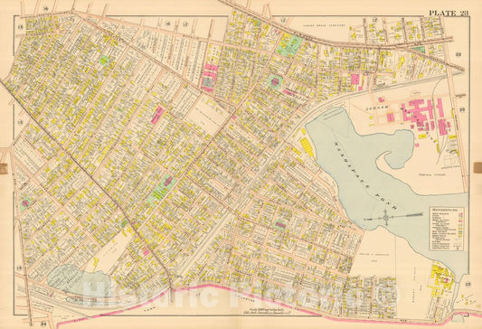 Historic Map : Atlas City of Providence Rhode Island, Providence 1908 Plate 023 , Vintage Wall Art